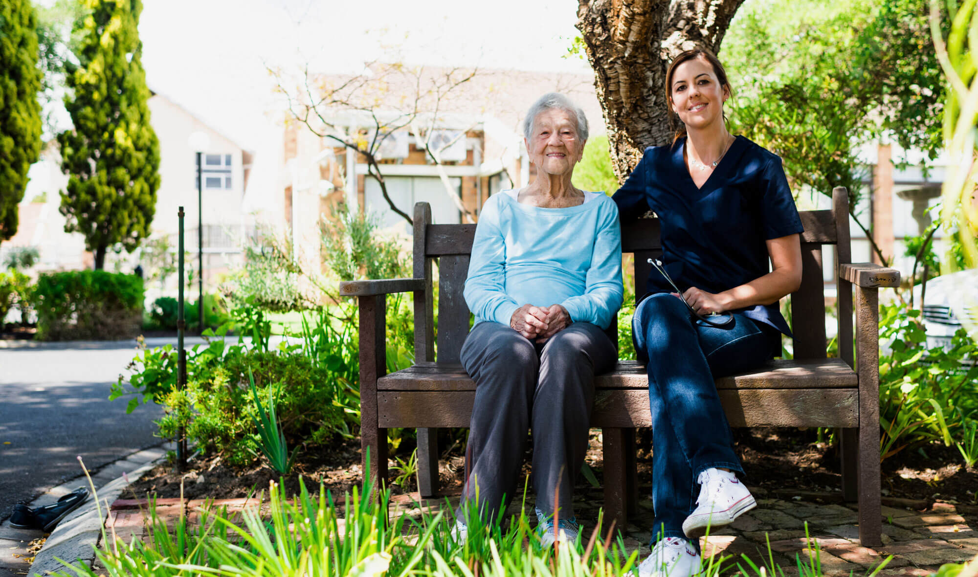 patient and caregiver outdoor