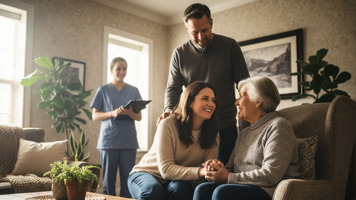 family visiting elders